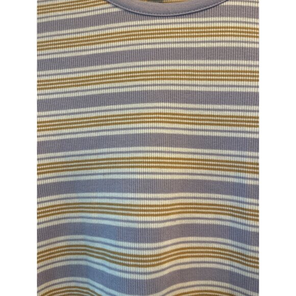 Full Tilt Essentials Womens Striped Lavender & Mustard Ribbed Short Sleeve Tee M - Picture 3 of 7